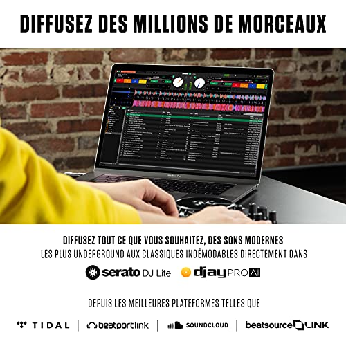 Numark Party Mix II & HF 125 - Contrôleur DJ pour débutants avec lumières LED, carte son et table de mixage DJ pour Serato DJ Lite avec Casque DJ Ultra-Portable - Image 8