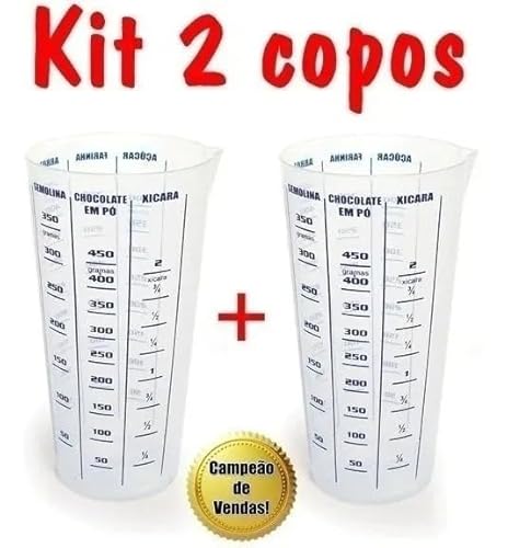 Kit 2 Copo Medidor Plástico 500 ml