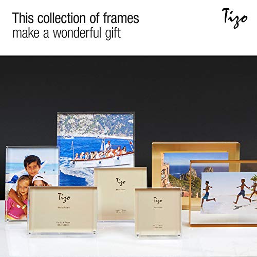 Tizo Design Vertical 5X7 Lucite Picture Frame, Durable 1 Inch Thick Clear Lucite & Magnetic Closures, Elegant & Practical Boutique Quality Photo Frame (Multiple Colors Available) #TOP6