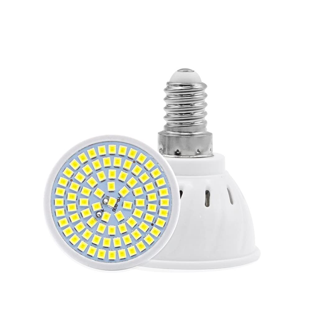 1fortunate Confezione da 30, AC220V Ultra Luminoso MR16 GU10 E14 E27 2835SMD Lampadina LED Faretto 4/6/8W Lampade da ufficio Lampadine ecologiche Bianco caldo/freddo(Warm White,E14 220V 6W)