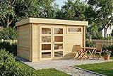 Gartenhaus Leandro-28 mit Fußboden aus Holz, Gerätehaus 394x268cm mit 28 mm...