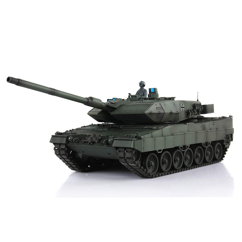 1/16 Henglong FPV 7.0 Leopard2A6 RTR RC Tank 3889 Metal Tracks Barrel Recoil Hobby adulto