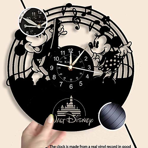 Horloge Disney Mickey en vinyle objet collection rétro