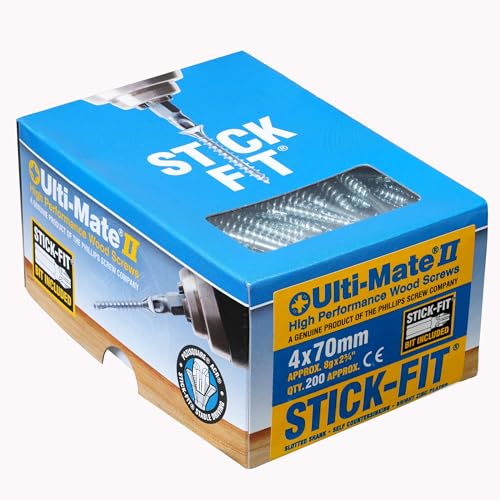 Vis à bois 4x70 mm Ulti-Mate zinguée boîte de 200 pour vissage de panneaux et menuiserie