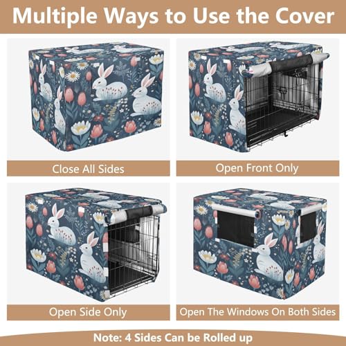 Housse de cage imperméable lapins mignons pour chien et chat en intérieur - 6