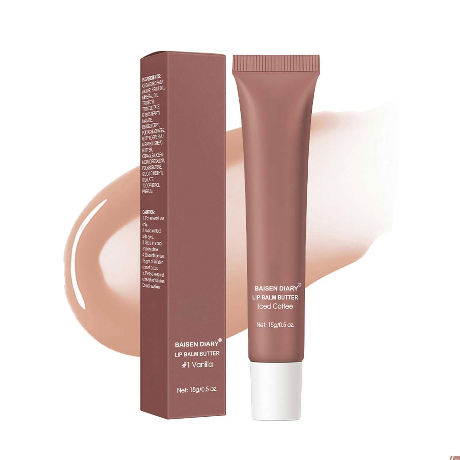 Lip Butter Balm - Ultra-Hydrating, Nourishing Lip Care with Natural Ingredients, Shea Butter & Olive Butter, Soothes & Softens Dry Lips (#3 lced Coffee, 0.5 Fl Oz (Pack of 1))