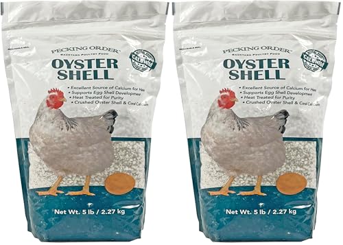 Pecking Order Oyster Shell, Calcium Supplement, Laying Hens | Strong Egg Shells | 5 LB | Pack of 2