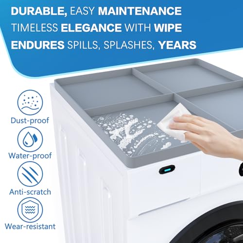 image for Famsoule Washer Dryer Top Protector Mat, 26.5“ x 26.5“ Protective 