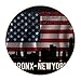 Evernever Vintage Bronx Nowy Jork amerykańska flaga skórzane podstawki, antypoślizgowy design okrągła podkładka pod kubek podkładka do kawiarni baru drewniany stół ochrona mebli, 6 szt