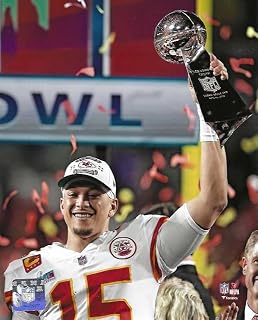 Kansas City Chiefs Patrick Mahomes With The S. B. LVII (57) Trophy 8x10 Photo Picture - Valentines Day, Birthday, Fathers Day, Or Christmas Gifts For Men, Dad, And Husband