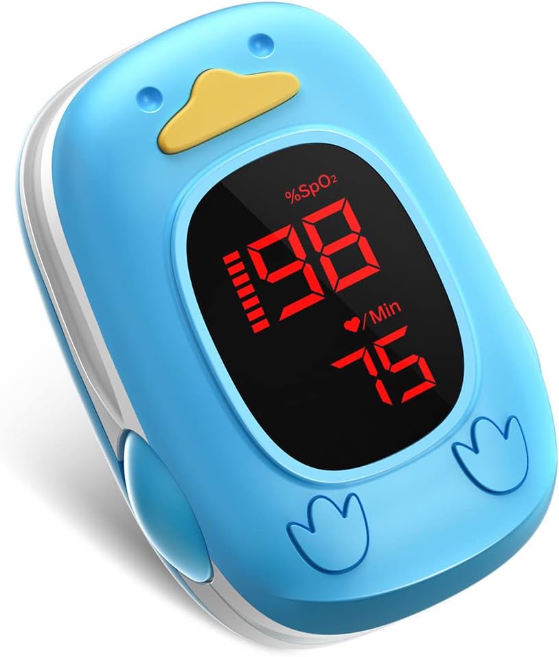 Pulse Oximeter for Kids-HOLFENRY infant Pulse Oximeter Fingertip Kids Blood Oxygen Meter Finger Pulse Oximeter Children with OLED, Baby Oxygen Monitor Bluetooth with Battery : Health & Household