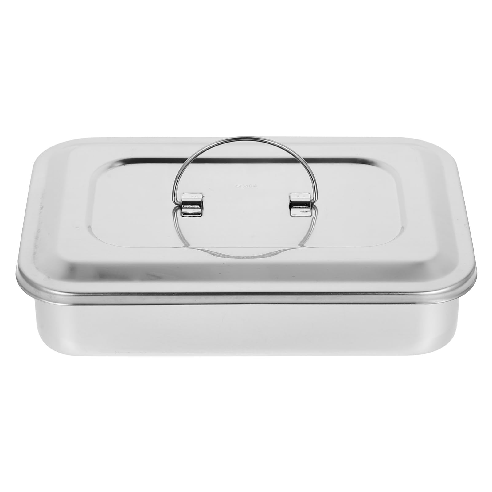 MAGICLULU Organizzatore in Acciaio Inox 304 Con Coperchio, Contenitore Professionale Per Strumenti Chirurgici e Laboratori, Vaschetta Rettangolare 9 Pollici Senza Fori, Uso Veterinario e Per Piercing