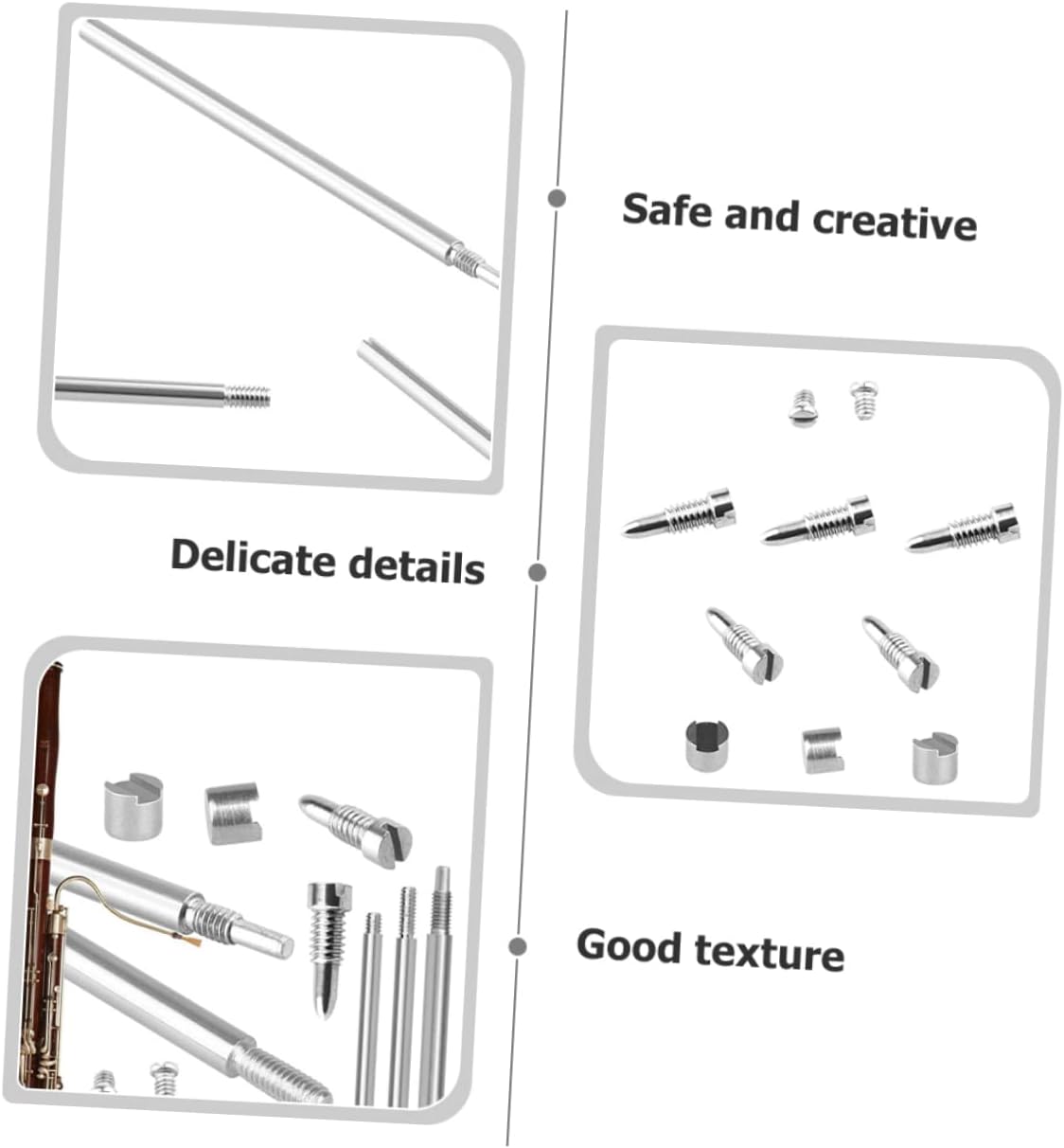 Bassoon Repair Parts Kit Rollers Screws Washers Compact Wind Instrument Maintenance Tools with Anti-slip Grip for Musicians and Repair Shops