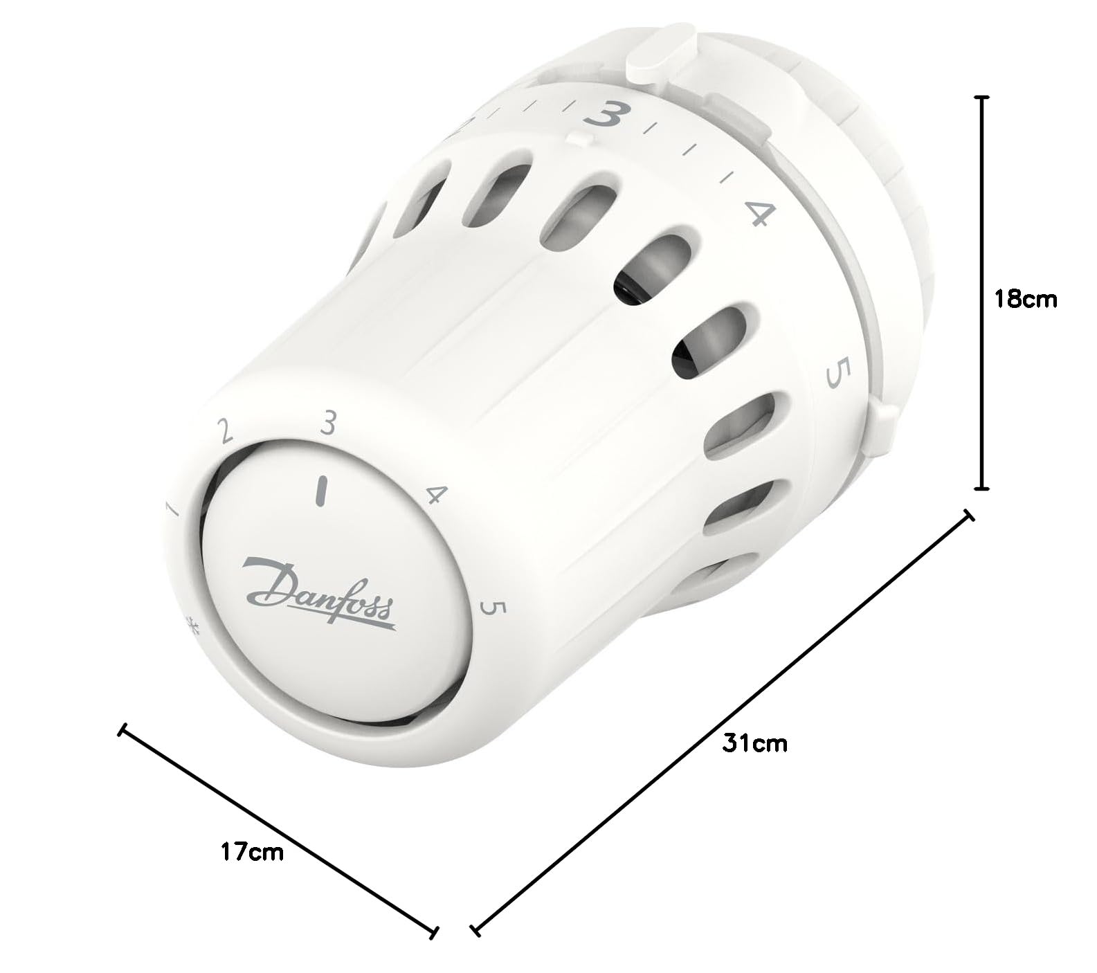 Danfoss React RA Click - Cabezal termostático con Fuelle termostático Lleno de líquido y Sensor Integrado, diámetro del Cuello de 23 mm