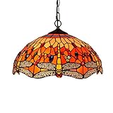 ■ 【TIFFANY STYLE LAMPS】: Lampenschirm breit 16 cm (40 cm) hoch 15 Zoll (37 cm), Sockel breit 5 Zoll, UL-gelistet, Schalter: festverdrahtet, Oberfläche: Metallsockel mit Bronzefarbe und handgefertigtem Mixcolor-Buntglas-Lampenschirm für Kitchen Island Hallway Living Zimmer Esszimmer Loft