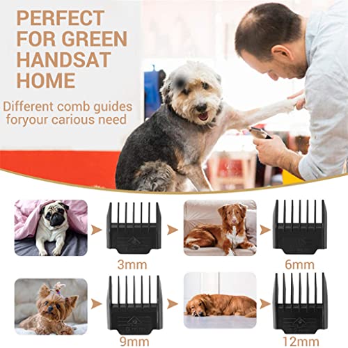 Image of Qpets Dog Grooming Clippers Kit Professional for Thick Hair with 4 Comb /Rechargeable Quiet Low Noise Low Vibration Cordless Electric Pet Dog Trimmer Silent, White