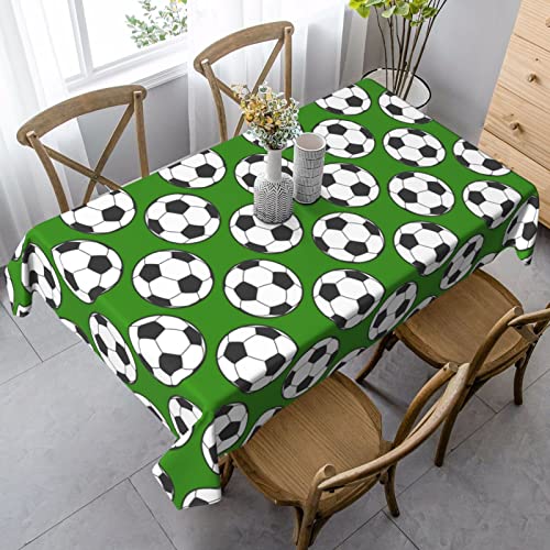 Canesert Soccer Ball Green Tablecloth, Washable Polyester Farmhouse Table Cloth For Dining Room Kitchen Birthday Party Decoration Rectangle Table Cover 60"X90" Oblong #TOP5