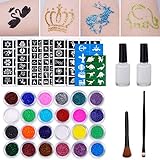 【Vielseitige Anwendungsmöglichkeiten】 Mit den lustigen Motiven und glänzenden Glitzer geeignet sich dieses Glitzertatto-Set für fast alle interessante Gelegenheiten, wie Partys, Halloween, Geburtstagsfeier, Fasching, Karneval, Clubnight, Strandurlaub, Disconacht, usw.