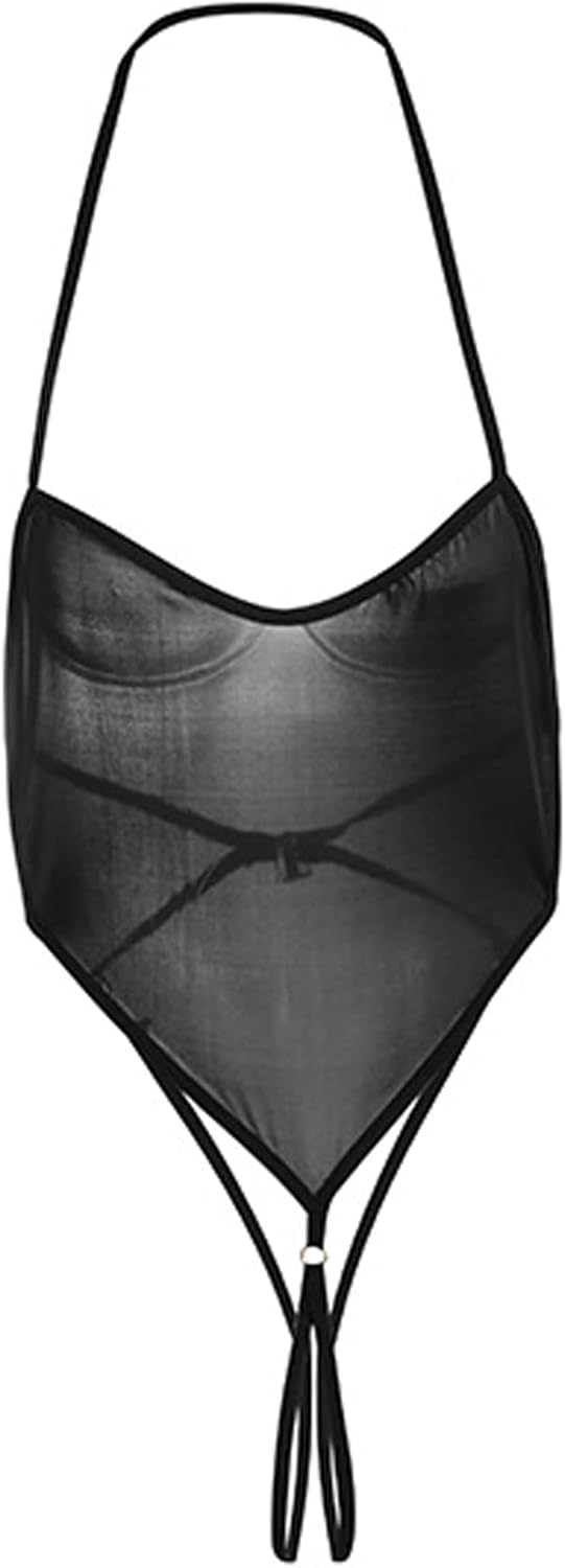 SINGUYUN Women's Sexy Bodysuit Cosplay Lingerie Anime Bikini Halter Thong One-Piece Swimsuit Teddy Babydoll