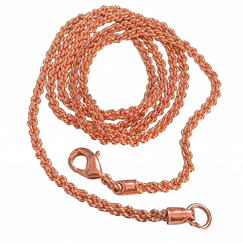Pure Copper Diamond Cut Chain Necklace for Men & Women, Heavy Solid Copper Statement Jewelry Gift, Multiple Lengths (16–26 Inch)
