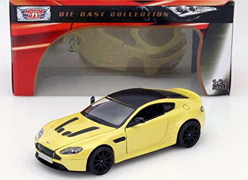 Motor Max 1:24 W/B Aston Martin V12 Vantage S Yellow Diecast Vehicles miniatura 1