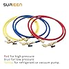 SURIEEN Refrigerant Charging Hose with Ball Valve, 3-Color 60" R410A HVAC 1/4" SAE 800-4000 PSI Working Pressure Hoses Kit Fit for R134A R12 R22 R502 R404 Air Condition Maintenance 3 Pcs #2
