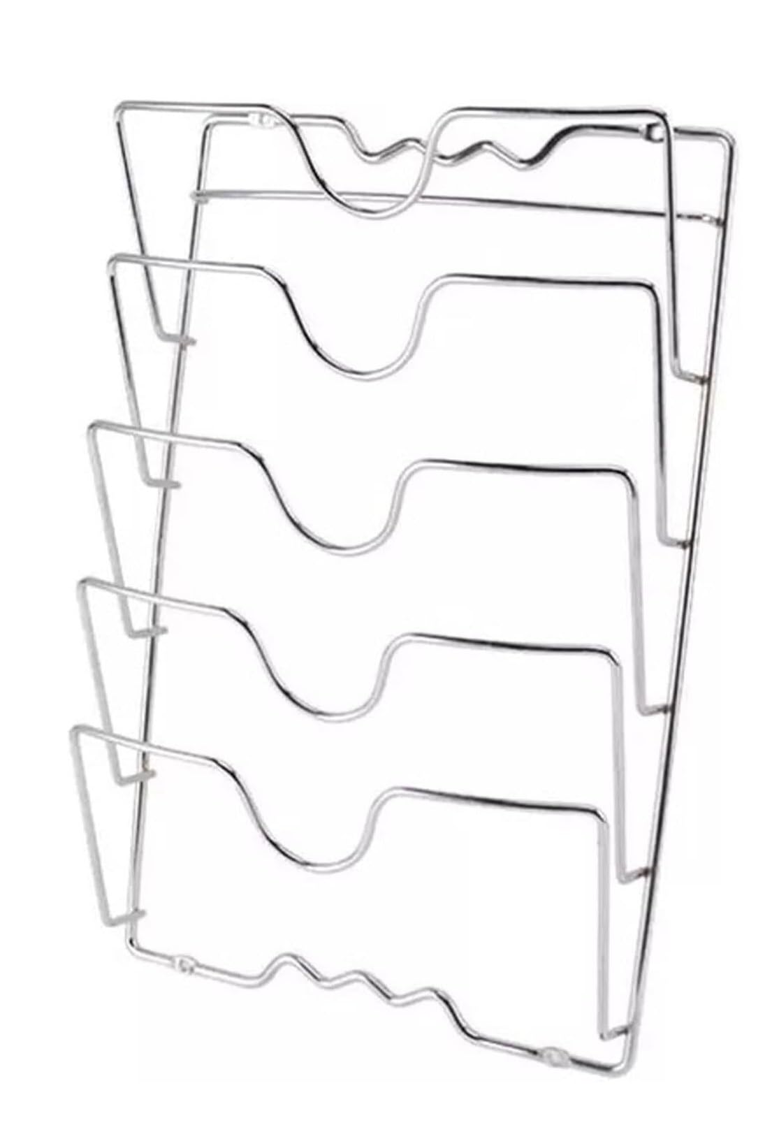 Scaffale da cucina in metallo con supporto per coperchio e porta cucchiaio, 5 ripiani, per utensili da cucina e utensili