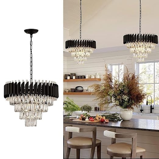 Image of glass Black Mamba Round Chandelier (800 MM)