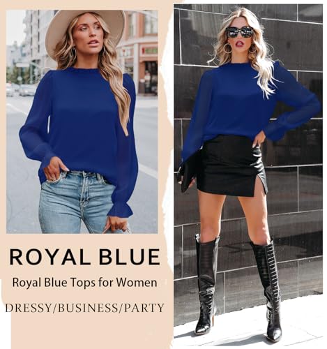 Image of Aifer Womens Blouses Dressy Casual Business Work Shirts Mock Neck Tops