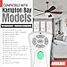 Anderic UC7080T Remote Control for Ceiling Fans - Remote Control with Wall Mount (Receiver not Included) - CHQ7080T CHQ7081T (with Up Light & Reverse Keys - RR7080T)