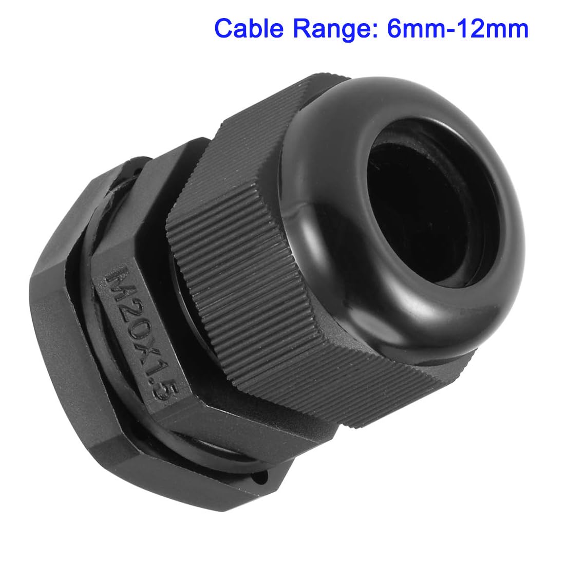 MACHSWON 20Pcs M20 Cable Gland - Durable Threaded Wire Connector with Locknut for 6-12mm Dia Cable Wire, Black - Image 2