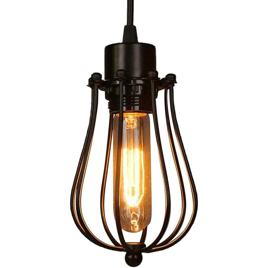 Lámpara de techo industrial E27 de hierro negro para decoración Loft