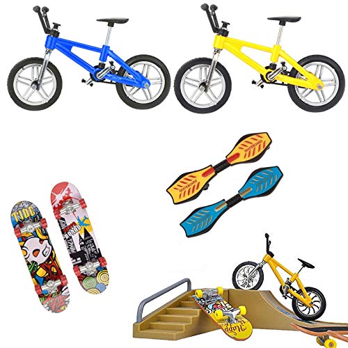 Yoeevi Mini Finger Sports Park Ramp Toys Set, Skateboards/Bikes/Swing Boards/Replacement Wheels And Tools With Ramp And Rail Park Stair Educational Finger Toy Set For Kids Party Favor #TOP6