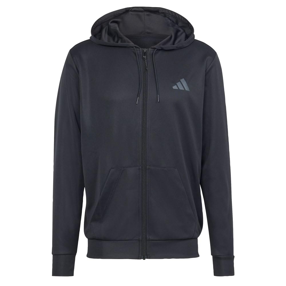 Sweat à capuche zippé Adidas Train Essentials bleu pour homme