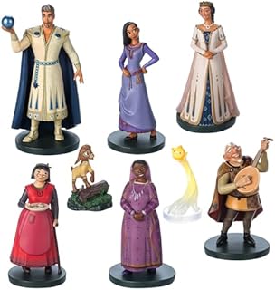 Disney Store Official Wish Deluxe Figurine Playset, 8 Pc., Includes Asha, Star, Valentino, Sakina Sculpted Figures and More, Suitable for Ages 3+