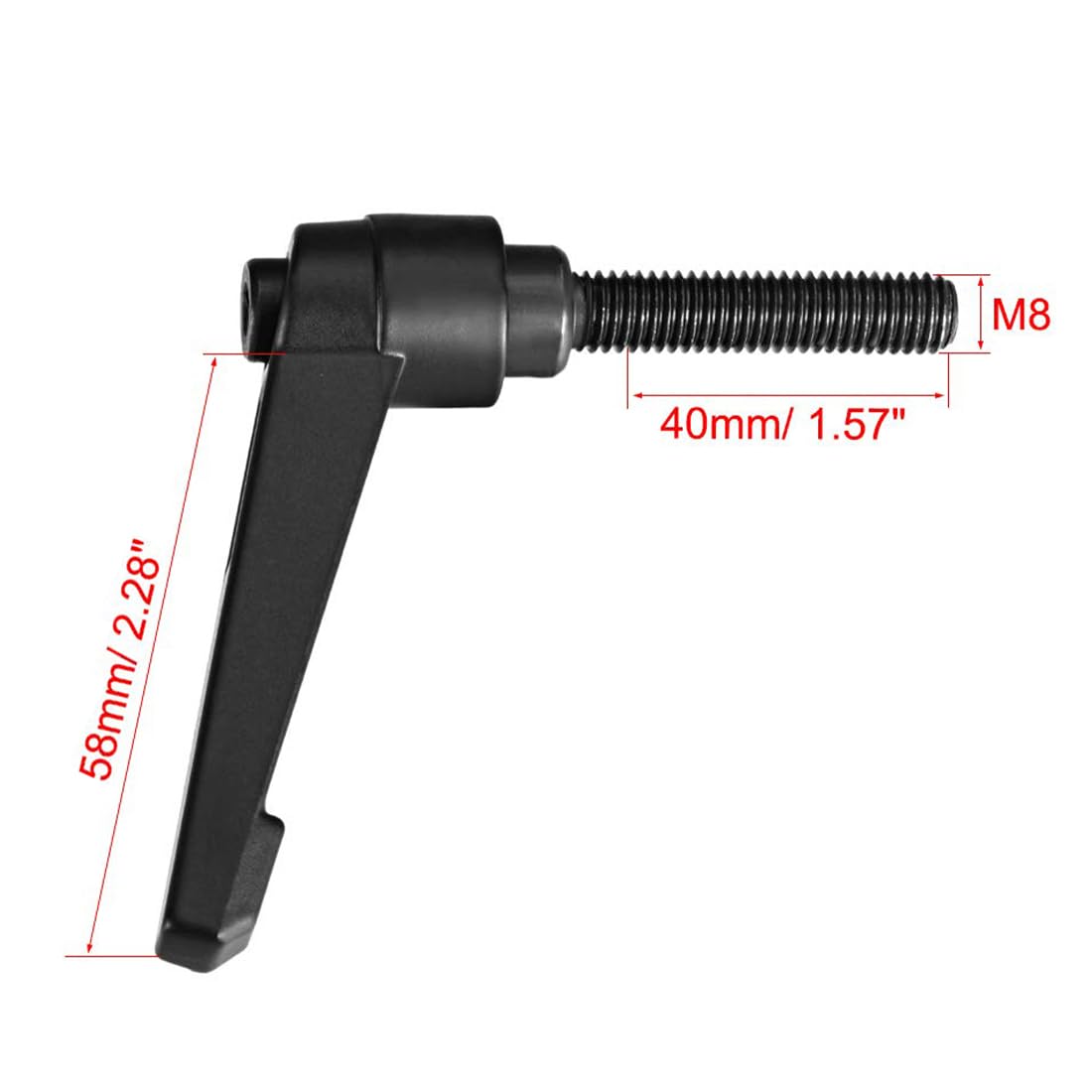TA-VIGOR 2Pcs Adjustable Clamping Lever Handles, M8 x 40mm Locking Quick Release Push Button Ratchet Screw Knobs - Image 2