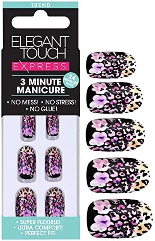 Elegant Touch Floral Leopard Press-on False Nails