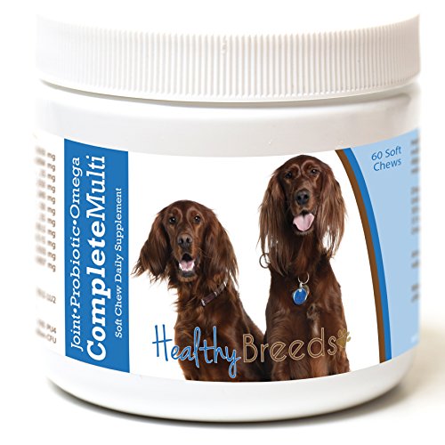 Healthy Breeds Irish Setter All in One Multivitamin - Complete with Probiotics, Glucosamine, Chondroitin & Omegas - 60 Soft Chewy Treats
