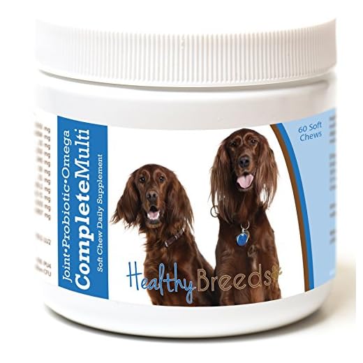 Healthy Breeds Irish Setter All in One Multivitamin - Complete with Probiotics, Glucosamine, Chondroitin & Omegas - 60 Soft Chewy Treats