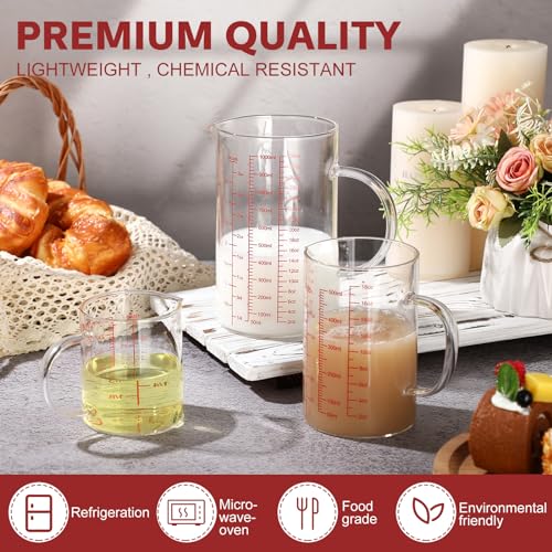 Set 3 Vasos Medidores de Vidrio Borosilicato 1L 500ml 250ml miniatura 7