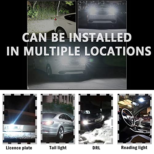 10Pcs High Brightness 3030 T10 Led Bulb,Universal 12V Led Lights For Car Parts & Accessories Replacement For Dome Lights,Map Lights,Door Lights,Courtesy Lights,License Plate Lights (White/10Pcs) #TOP4