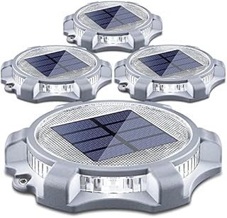 Siedinlar Solar Decking Lights Solar Garden Lights with 2 Modes LED Light Waterproof for Garden Dock Step Pathway 4 Pack (Cool White/Warm White)