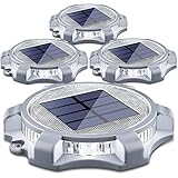 Siedinlar Solar Bodenleuchten Solarlampen für Außen 2 Modi LED Lampe Wasserdichte für Garten Dock Weg 4 Stück (Kaltes Weiß/Warmes Weiß)