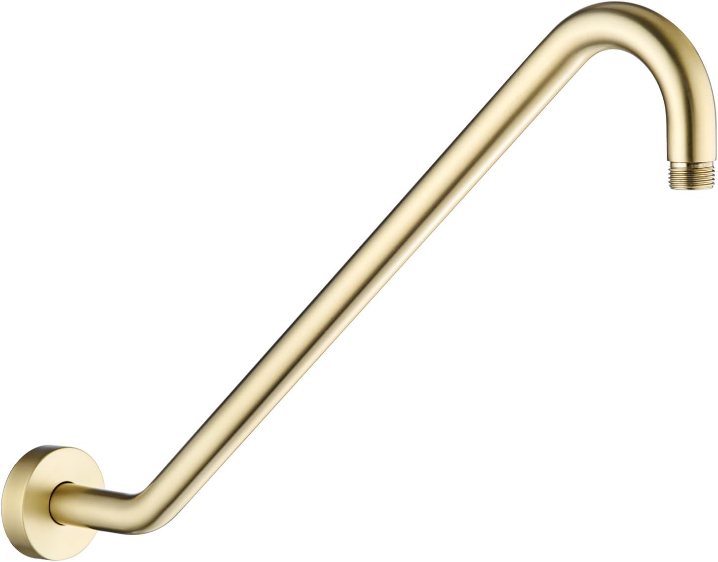 Uvish Shower Extension Arm with Flange 17" Shower Head Riser Pipe, Stainless Steel High Rise Long Neck Shower Head Arm Extender Arm for Rain Shower Head, Standard 1/2" Connection, Brushed Gold