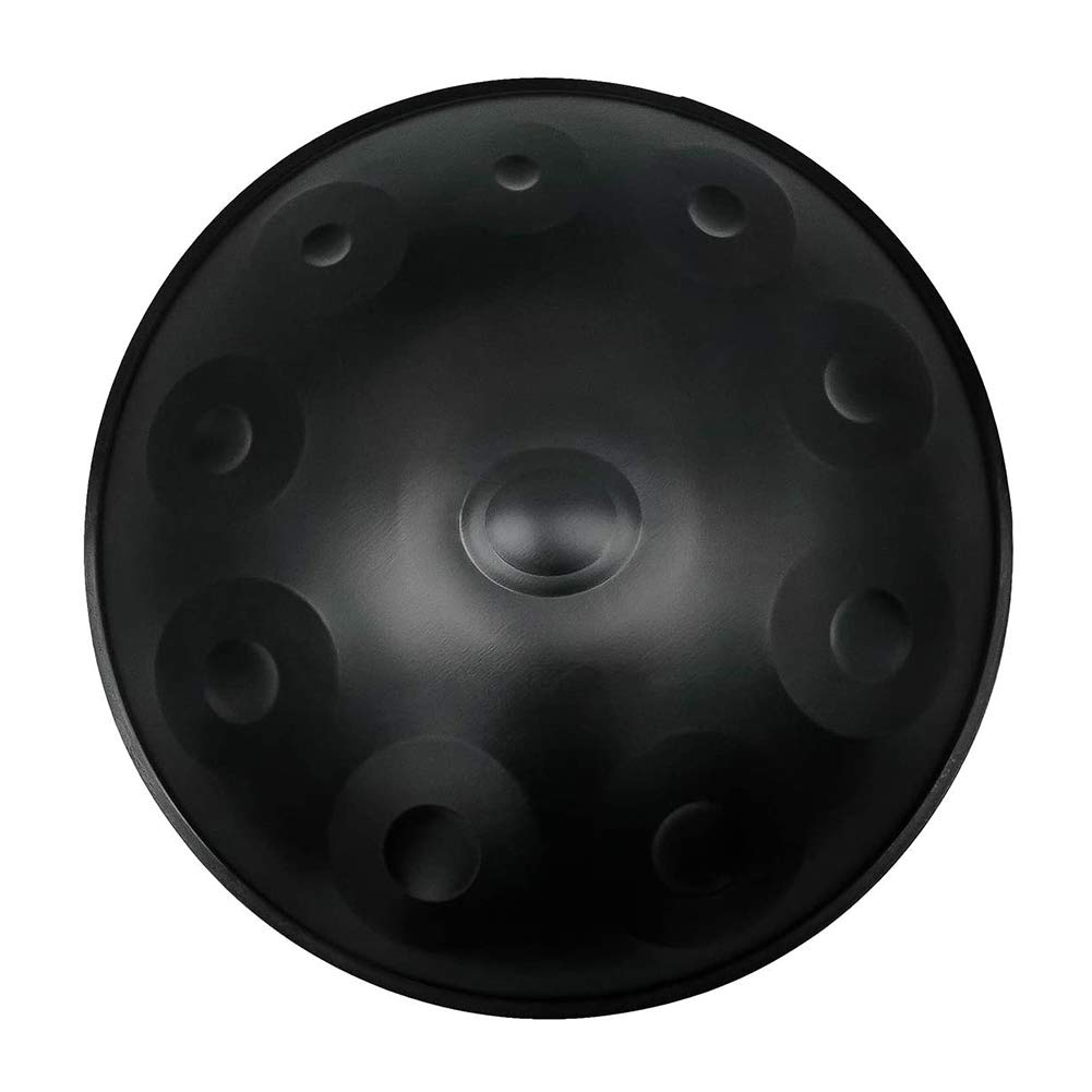 PROPFE Instrumento de Tambor de handpan, handpan en re Menor 10 Notas, Tambor de Mano de Acero de 22 Pulgadas con Bolsa de handpan Suave, 2 martillos de handpan, Soporte de handpan.
