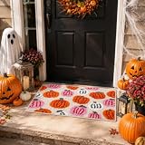 Halloween Kürbis Fußmatte für Deko - 50x80cm Flanell Läufer Rutschfest