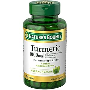 Nature's Bounty Turmeric With Black Pepper Extract, Supports Antioxidant Health, 1000mg, 60 Capsules