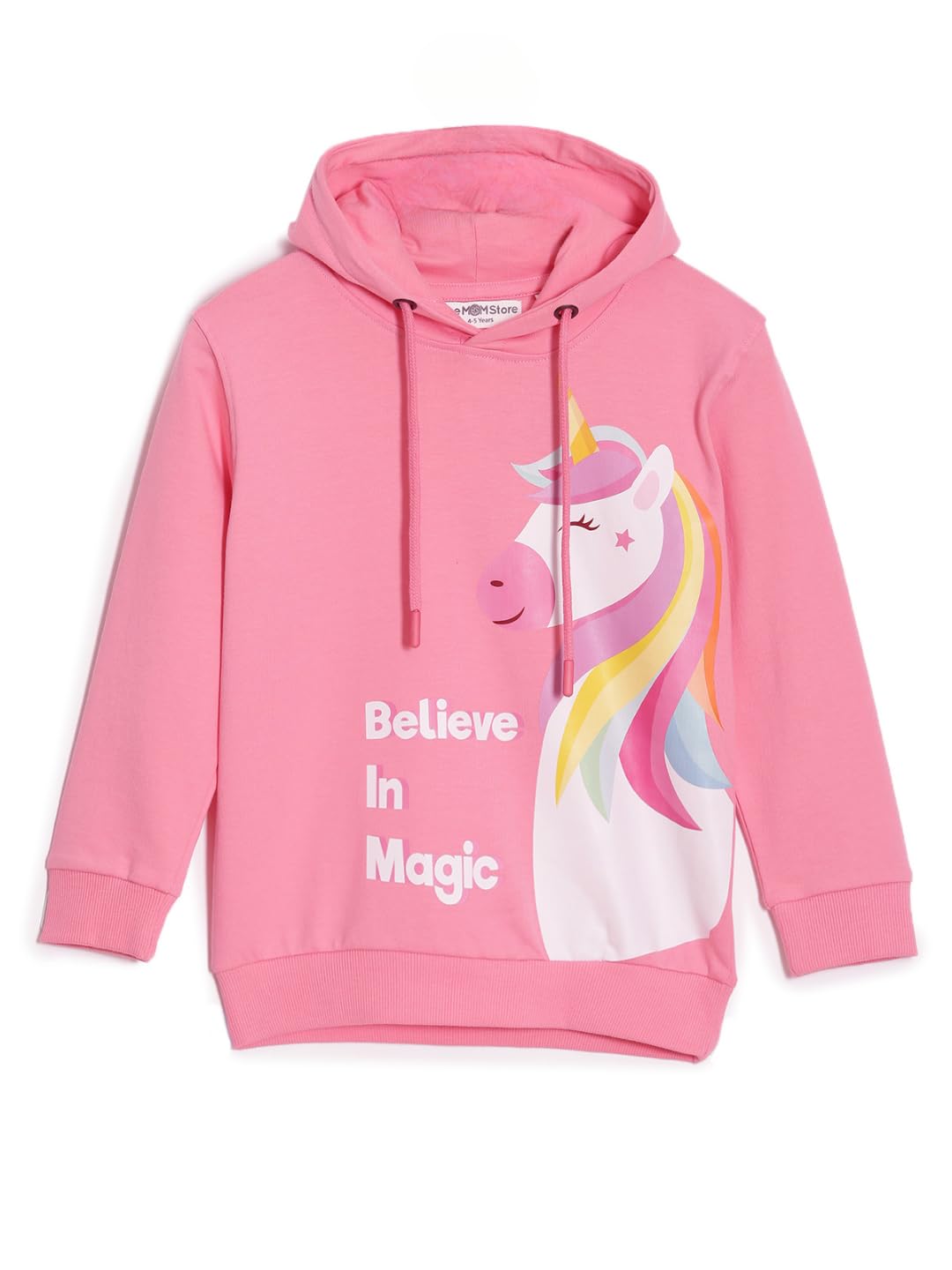 The Mom Store Kids Cotton Winter Wear Hooded Sweatshirt with Full Sleeves and Cute Prints for Girls and Boys
