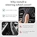 Lonuxi Car Steering Wheel Cover, 15 inch Carbon Fiber Microfiber Anti-Slip Breathable PU Leather Elastic Steering Wheel Protector, Car Interior Accessories for Most Cars (Black)