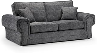 Wilcot 2C2 Corner or 3+2+1 Sofa for Living Room, Grey Fabric UK Upholstered Armchair (3 Seater)